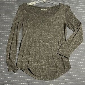 Lightweight dark grey heathered tee. Soft and comfy.